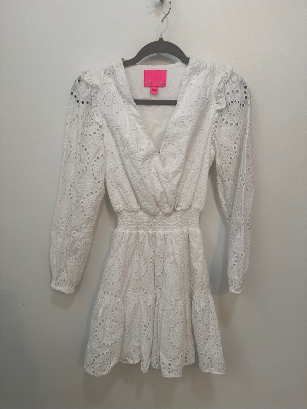 Lilly Pulitzer White Eyelet Long-Sleeve Dress